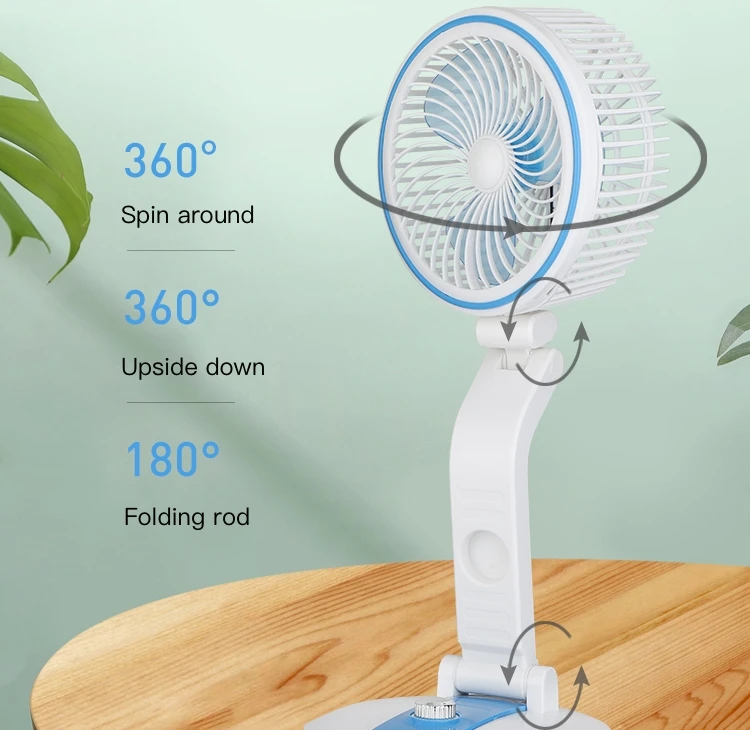 Rechargeable Desk and Table Fan Air Circulator Fan Portable Travel Mini Fans with LED light