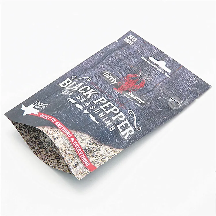 Custom Printing Food Grade Spice Bag Food Spice Stand Up Pouch Spice Plastic Flexible Packaging Bag