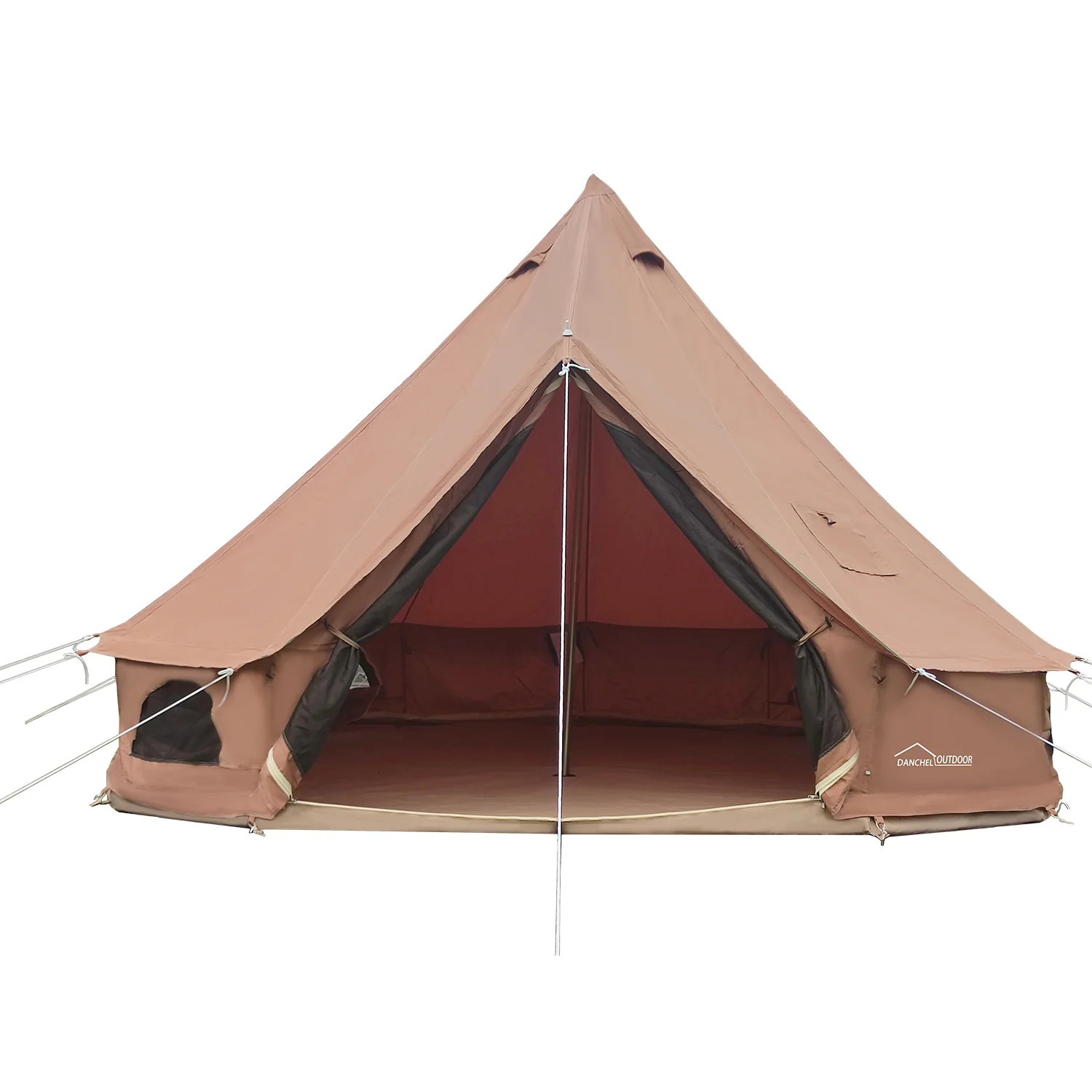 USA warehouse Canvas Bell Tent 4 Season Glamping Tents for Camping, Yurt Tent House for 4/6/8 Adults Living