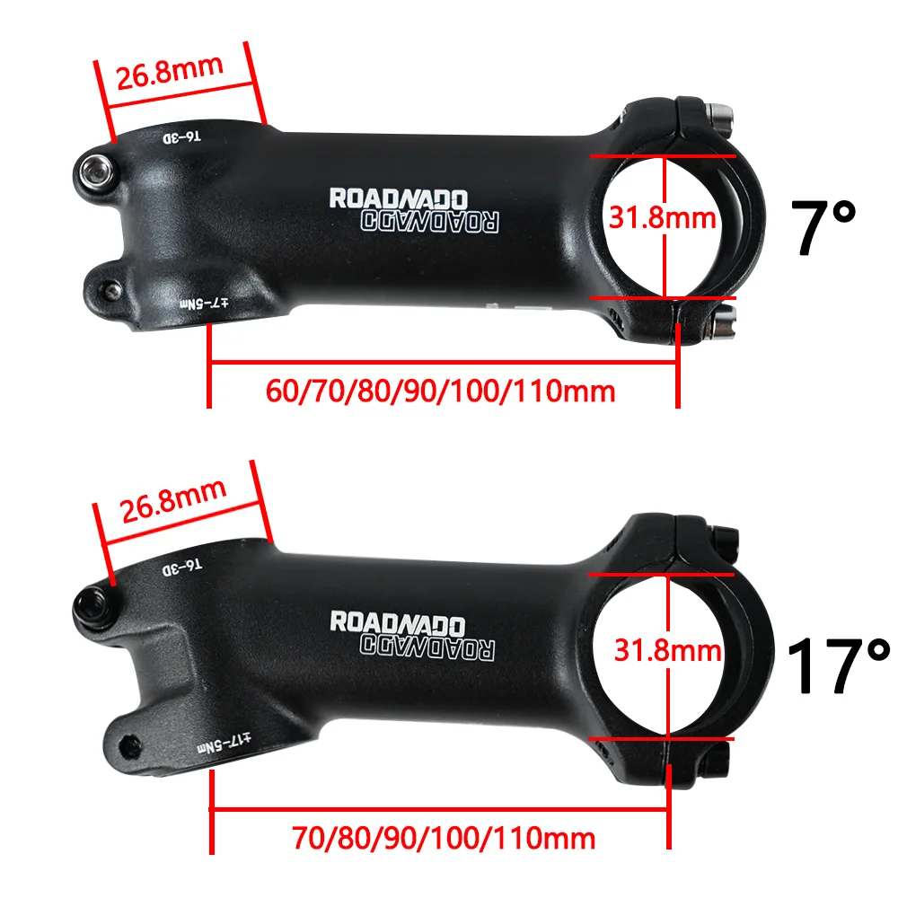 Mountain Bike Stem 7/17 Degrees MTB Aluminum Handlebar Stem Road Bicycle Cycling Alloy Stem Bicycle Parts