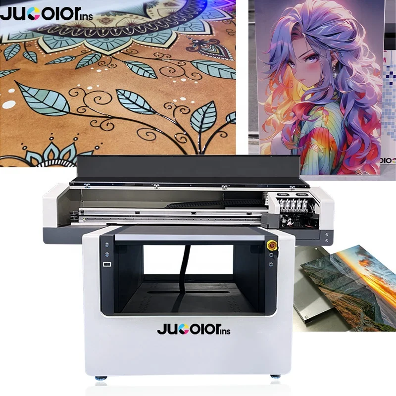 Jucolor двойной 6090 УФ принтер планшетный все размеры печатная машина с DX7 TX800 и более