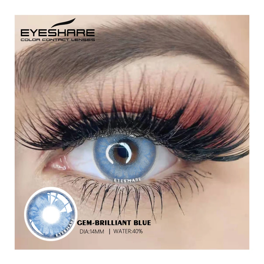 Eyeshare 1 Pair (2pcs) Natural Softlens Eyes Lens Crystal GEM Color Cosmetic Contact Lenses Eye Colored Lenses for Eyes