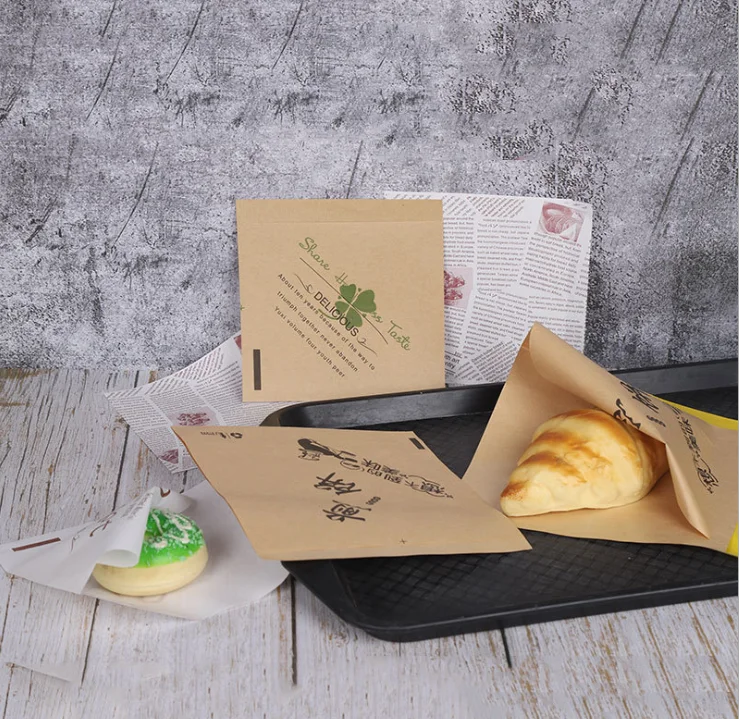 Takeaway Food Packaging Kraft Greaseproof Doner Kebab Paper Open Bag Custom Printed Disposable Gravure Printing Zipper Top NAIYA