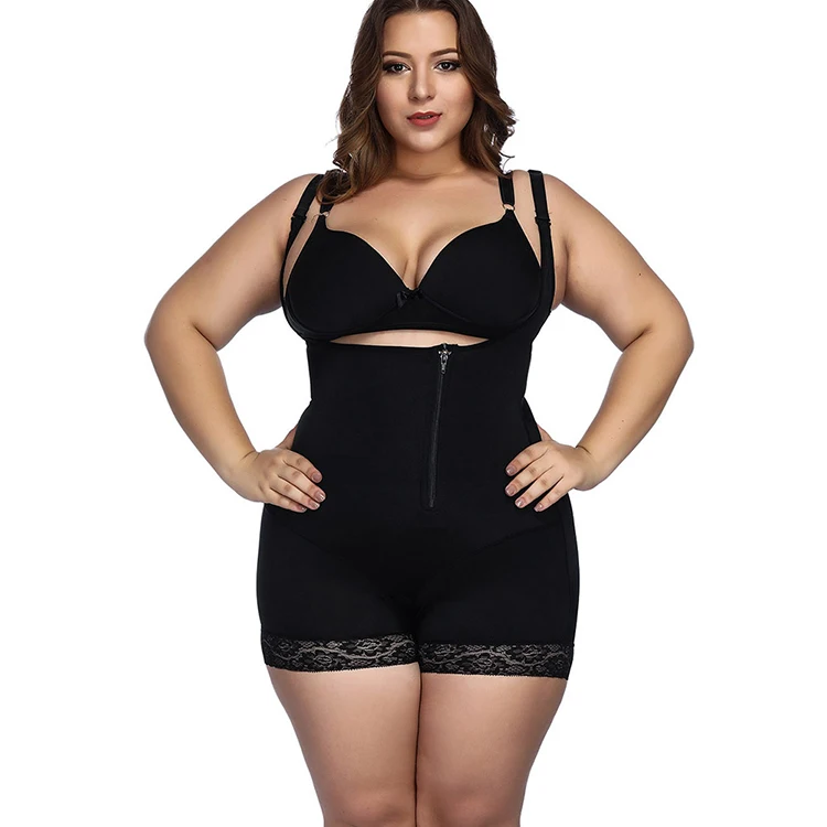 
Shapewear Black Black Waist Tummy Control Open Crotch Big Size Women Full Body Shapers Slimming 