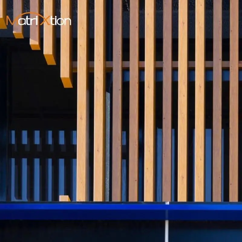 Aluminum Timber Look Batten Cladding House Facade outdoor exterior wall cladding