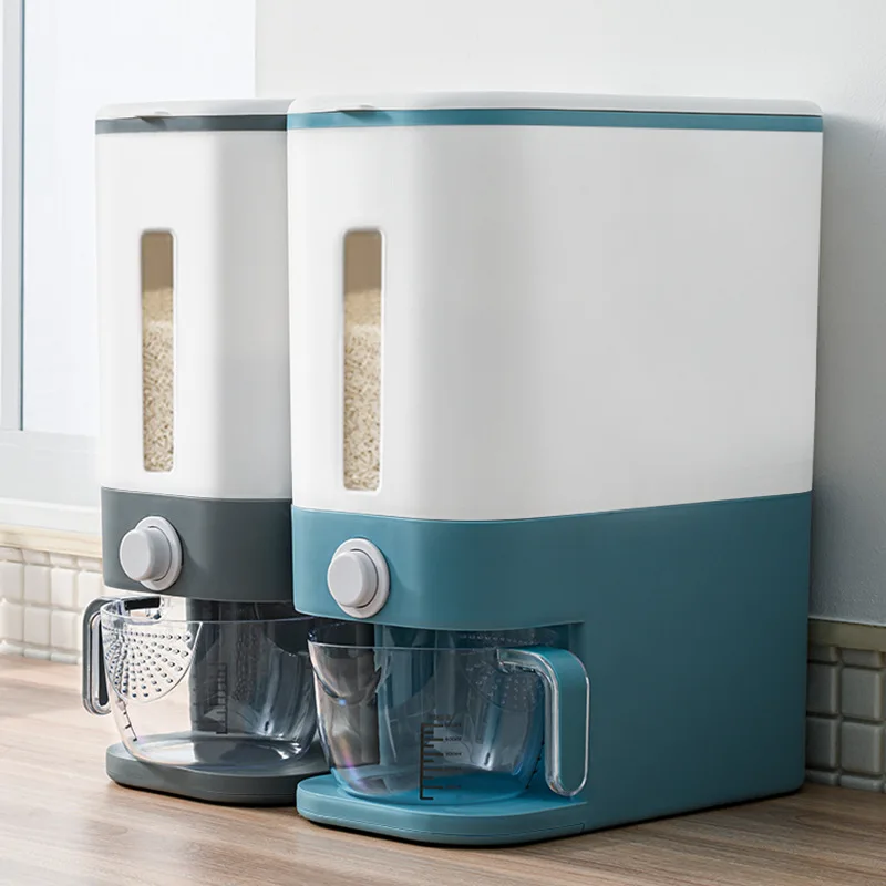 Moisture Proof Household Cereal Dispenser Bucket Rice Dispenser Large Grain Container Storage with Lid