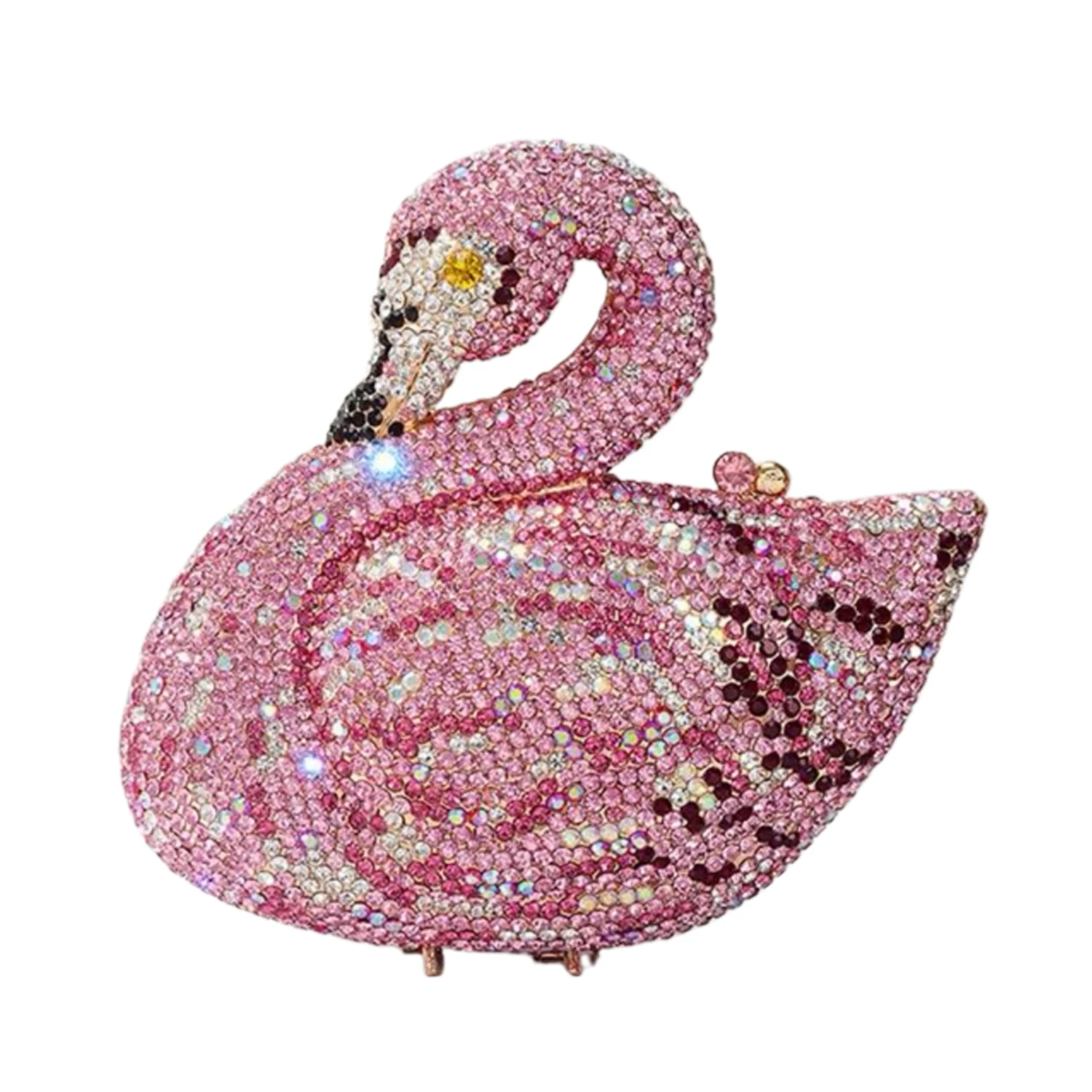New Luxury Crystal Rhinestone Stones Wedding Party Dinner Evening Pouch Swan Shaped Lady Bridal Purses Design Clutch Hand Bags
