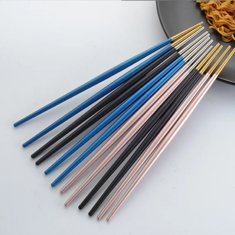  High Quality Japanese Pointed sushi Chopstick Stainless Steel 304 Custom Logo Korean Chopsticks With