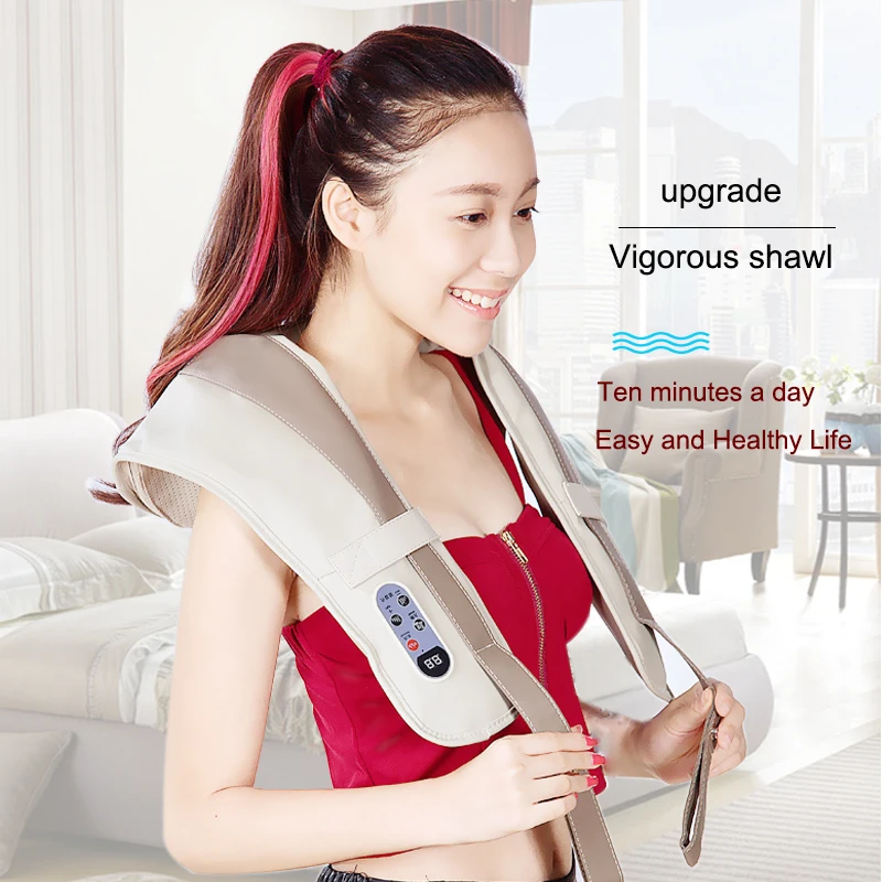 Shoulder Massage Machine Vibration Shiatsu Back and Neck Massager with Heat