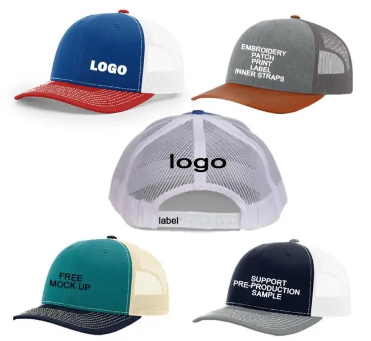 high quality china factory richardson 112 shape trucker hats with custom logo men women streetwear adult sports caps