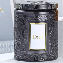 Custom Stickers 200ml Empty Container Cylinder Shaped Candle Glass Jar