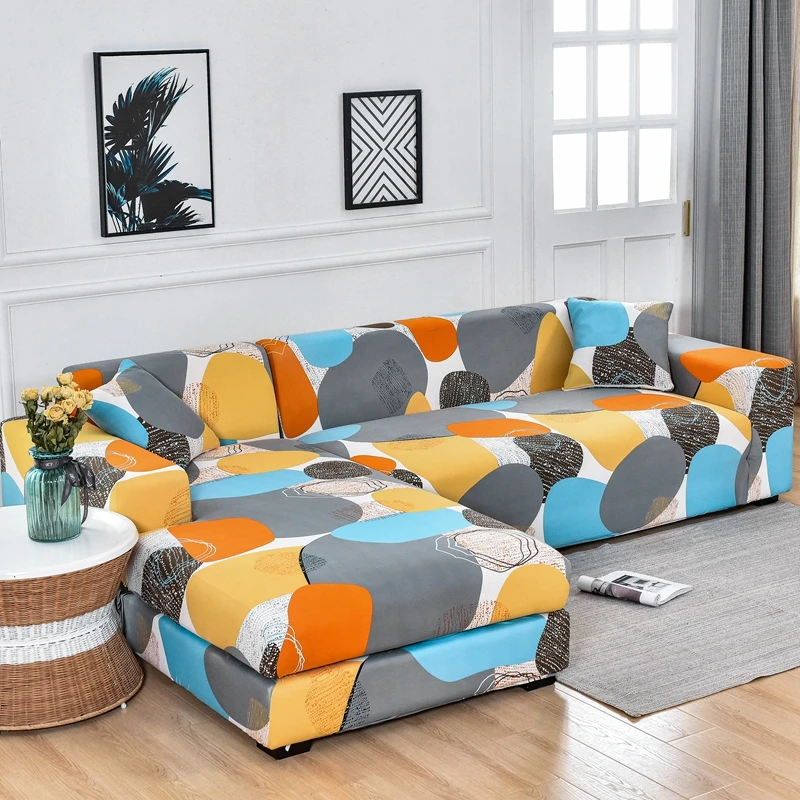 Wholesale china printed spandex sectional Couch slipcover Furniture Protector stretch elastic sofa cover