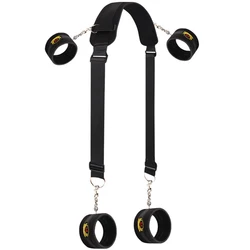 Sex Toys Slave Fetish BDSM Japanese Bondage Suit Adult SM Handcuffs Foot Cuffs Open Leg Bondage Gear