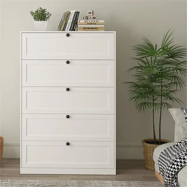 hot sale white chest of drawers gloss high chest drawer furniture storage chest of 5 drawers