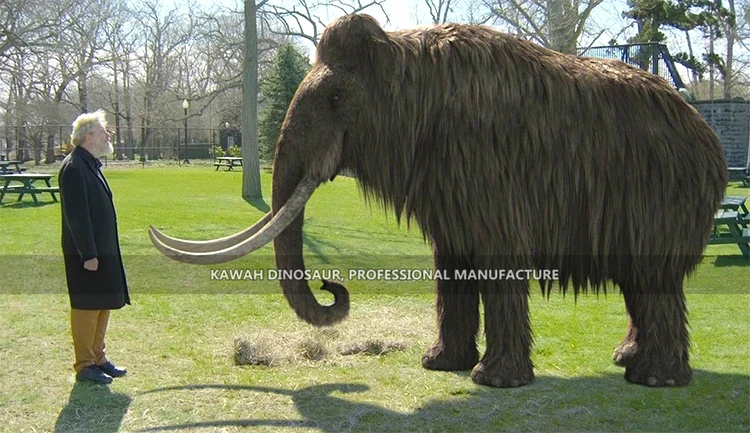 Kawah Factory Realistic Animatronic Mammoth Model Animatronic Mammoth Statue Animals for Forest Park
