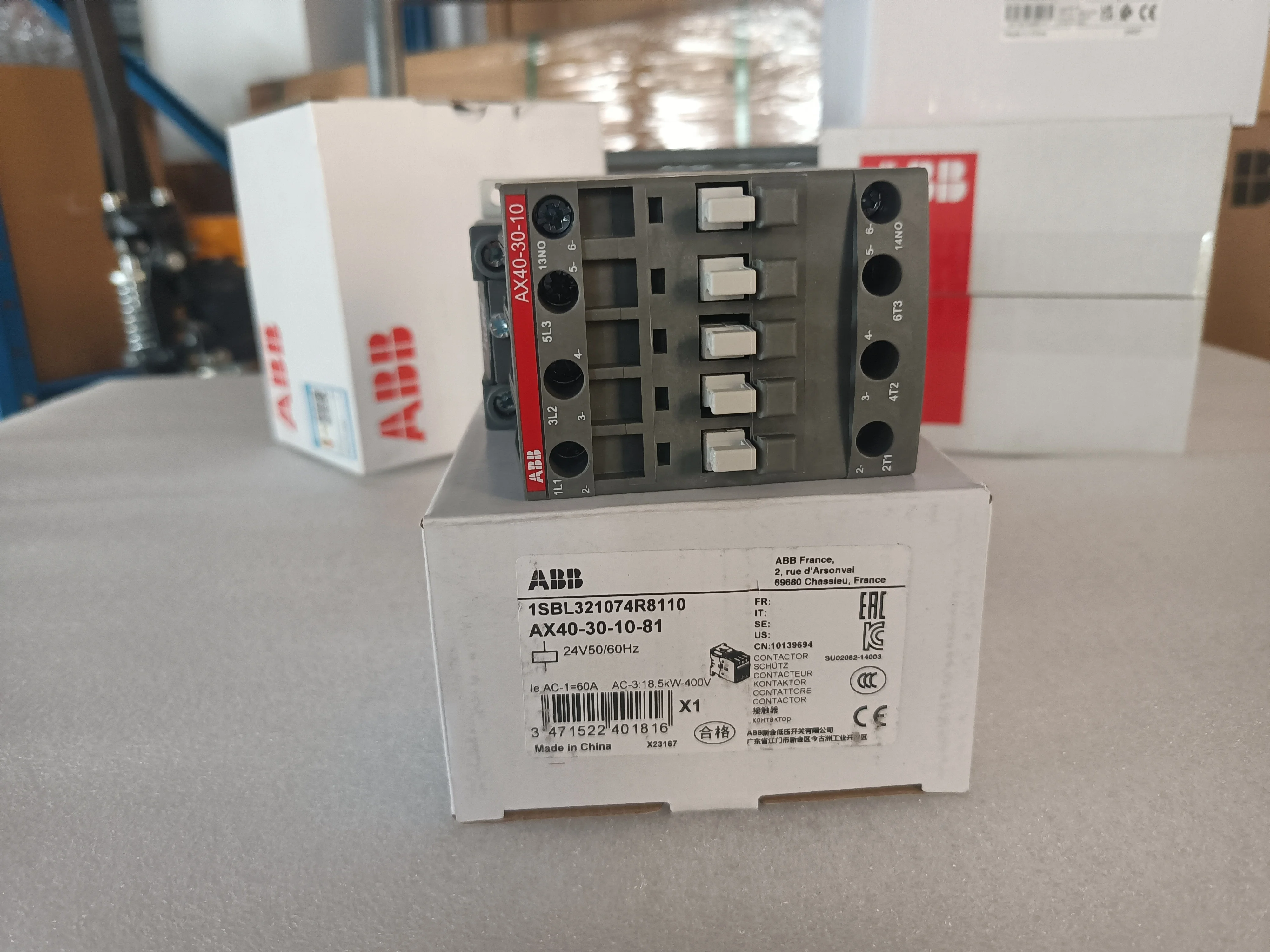 Cheap and Large Stock New ABB Contactor AX40 Series AC Contactors  AX40-30-10-81 1SBL321074R8110 Electric Contactor