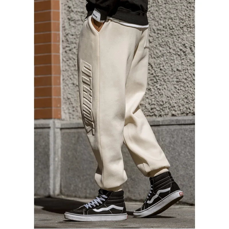 Sweatpants Baggy Soft Jogger Sweat Pants Custom Plain Drawstring 3d Embossed Logo Fleece for Men Casual Lightweight Knitted 100