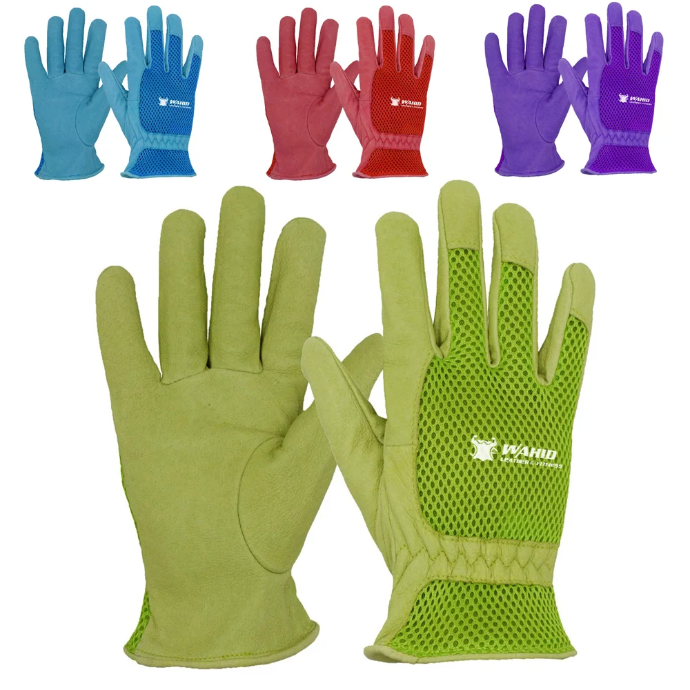 Breathable Leather Work Gardening Gloves Tough Cowhide High Dexterity Multicolor Outdoor Gardening Glove for Men and Women