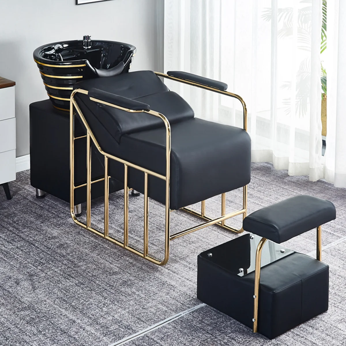 new product sprinkler beauty salon hair  sit half recline Thai flush shampoo Shampoo chair punch bed Bowl washbasin