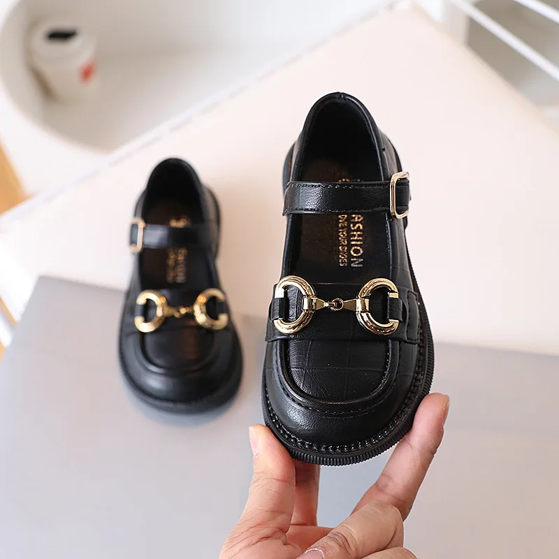 Hot Sell Baby Children Leather Soft sole Dress School Shoes Mary Jane Princess Girl Party Non-slip students Boy Girl Black Shoes