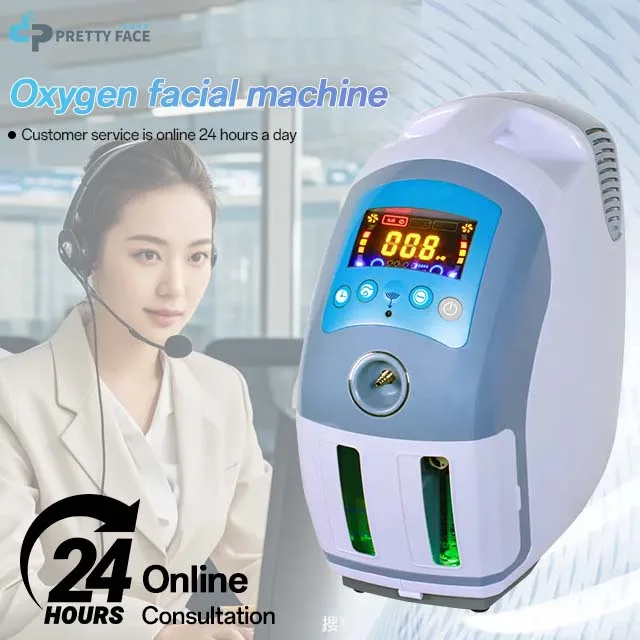 Portable High Oxygen Oxgen Jet Oxgen Facial Machine With 7-color LED light Mask Skin Care jet peel dome oxygen facial machine