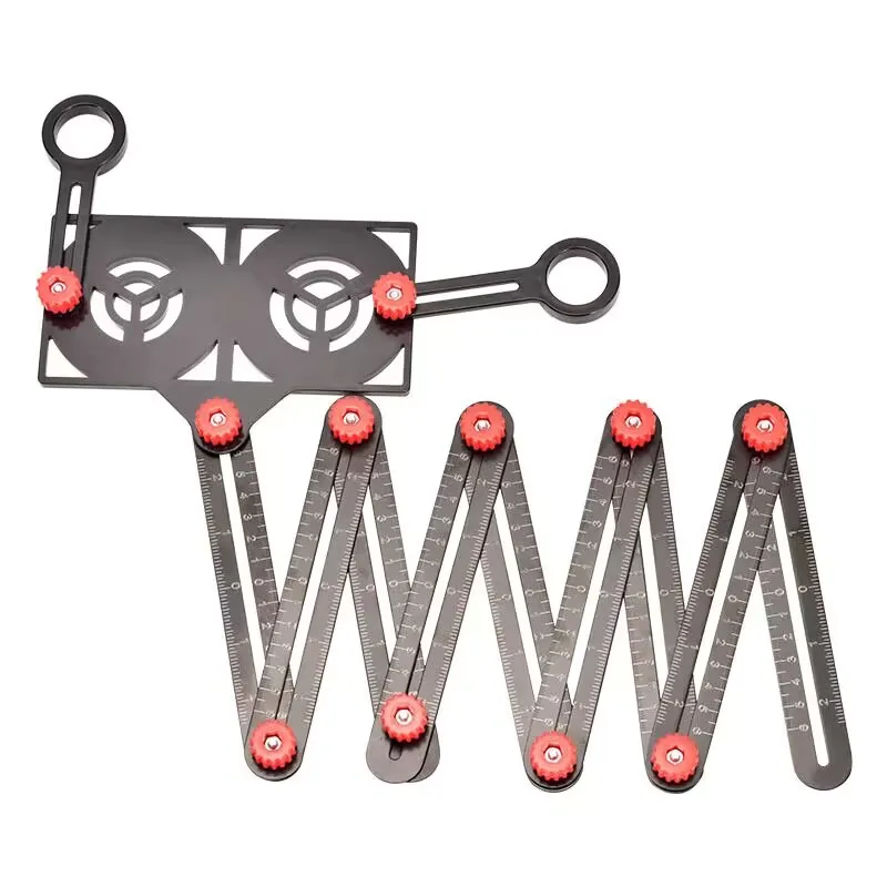 Multipurpose Folding Ruler Aluminum Alloy Woodworking Hexagon Measuring Ruler Six Fold Ruler With Tile Opening Universal Locator