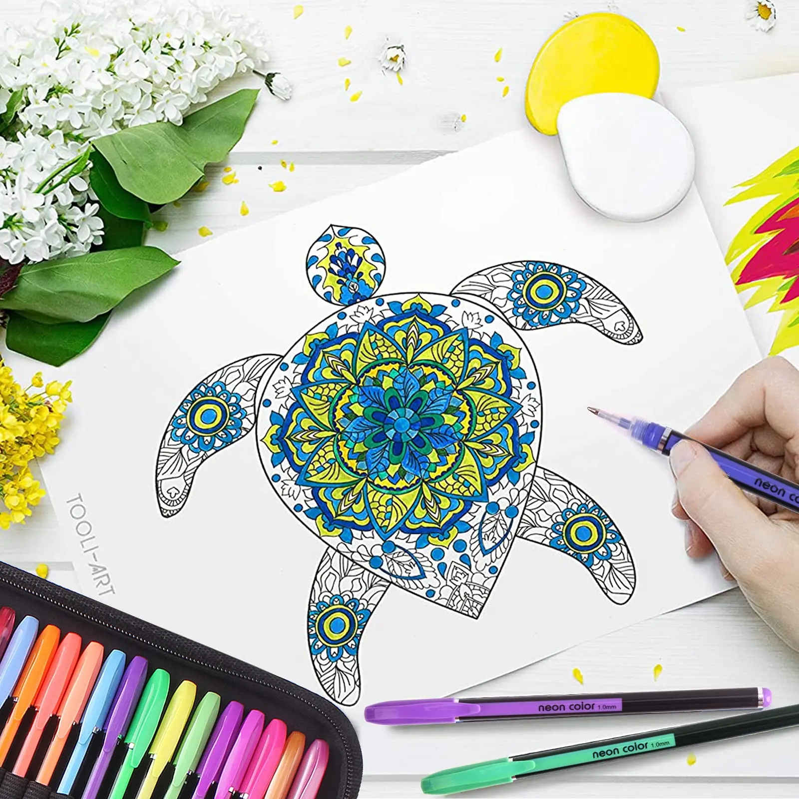 Color Gel Pen Bright Ink Soft Safe Non Toxic Acid Free Portable Gel Pen For Children Adults Art Painting