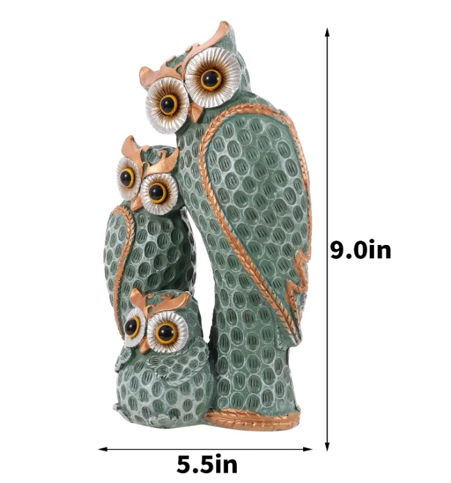 Cute Family of Three owl Figure Owl Statues Home Decor for Shelf Owl Gifts Decoration for Home,Office