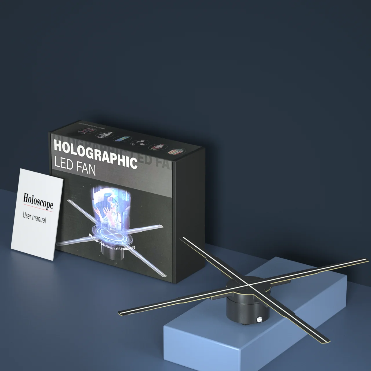 Party special 3d projector, holographic advertising equipment, LED holographic 3d holographic projector fan
