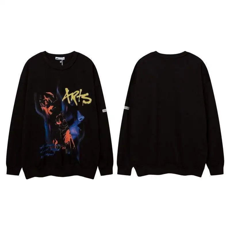 Wholesale 2023 Loose Round Neck Sweatshirts Street fashion Unisex Sports Casual Long-sleeved Bottoming Shirts