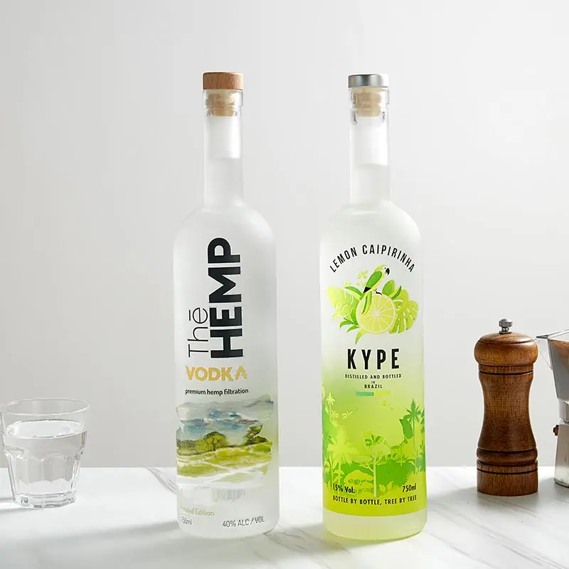 Custom long neck glass arizona liquor bottle empty glass bottle for whiskey vodka gin packaging