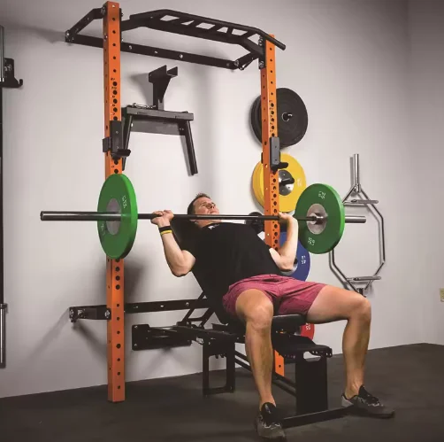 Hot-Selling Single Station Gym and Home Use Fitness Machine Wall-Folding Back Wall Mount Squat Rack with Multi-Grip Bar