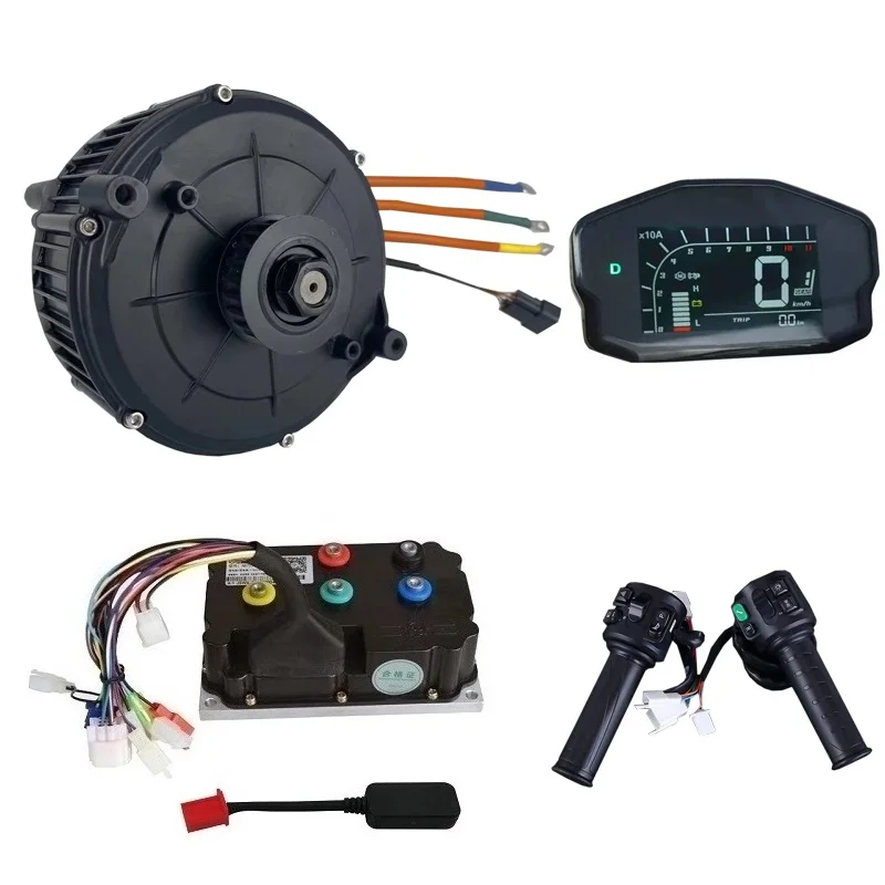 QS Motor QS165 35H 5000W 72V 100KPH Mid Motor With Fardriver ND724530B Encoder Controller conversion kit