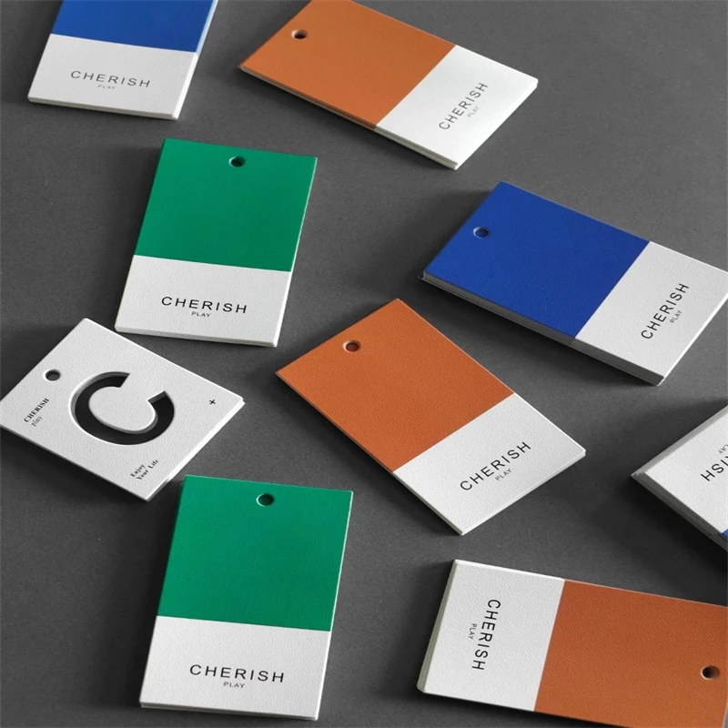 Custom Clothing Tags Laser Equipment Paper Hang Tags with Logo Display Pricing Tag for Clothing Display & Ear Hang