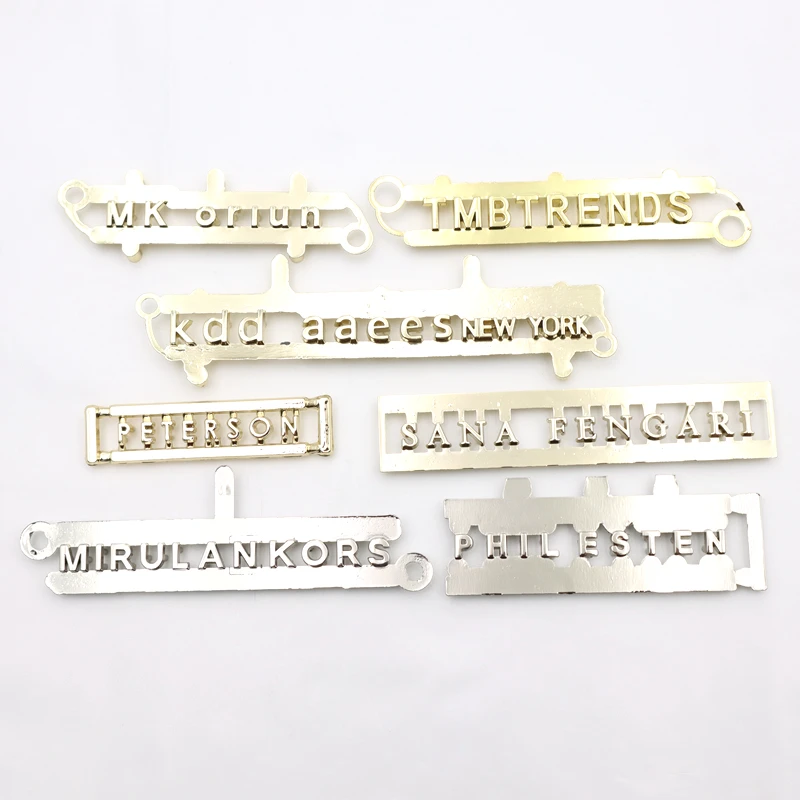 bag logo tag metal letters Custom alphabet metal logo for bags