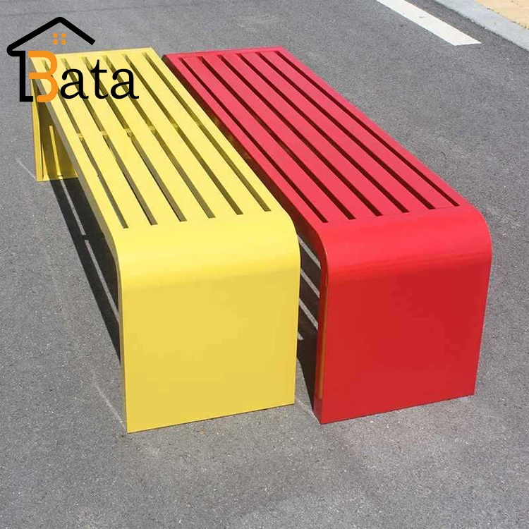 Custom colors metal wood outdoor long bench patio garden park bench