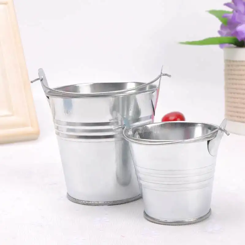 Home decoration mini size bucket galvanized metal bucket for garden plant pot bucket