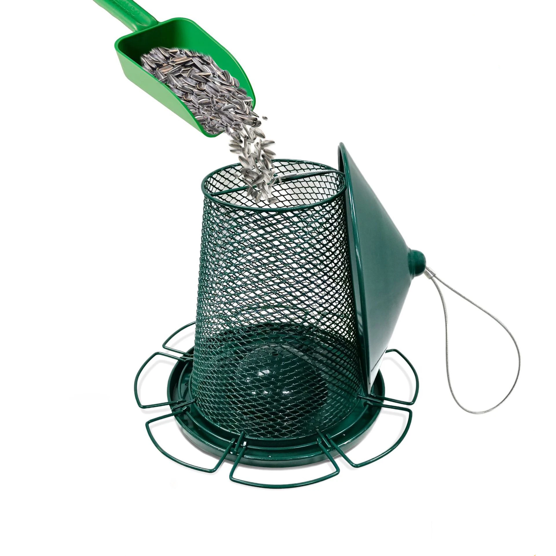 No Squirrel Metal Outdoor Hanging Automatic Wild Bird Feeder Easy to Fill Wire Squirrel Proof Bird Feeder