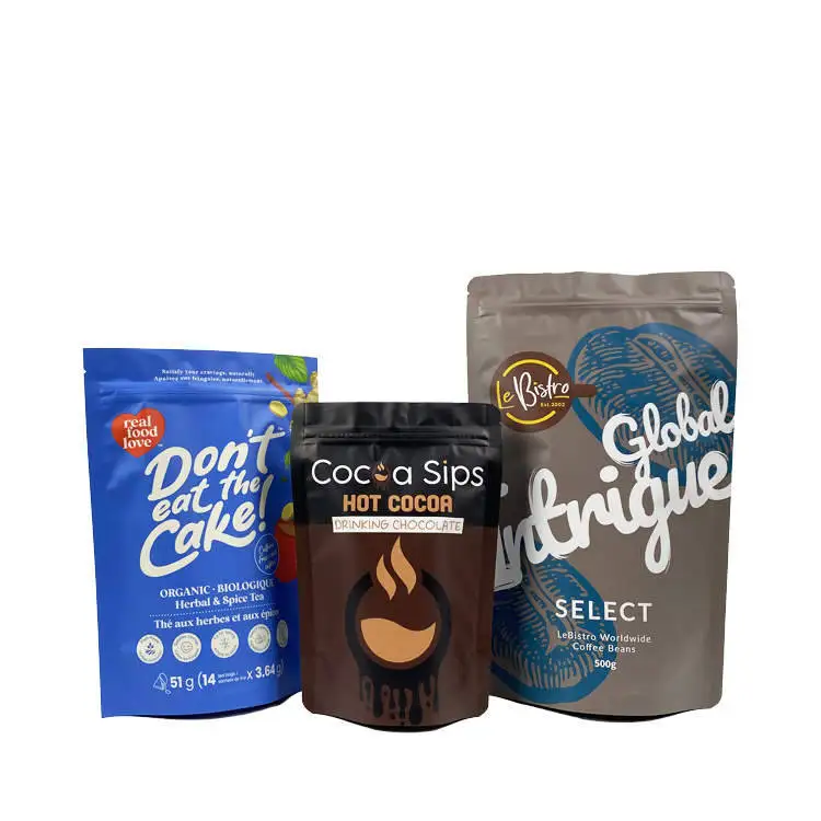 Custom Printed 250g Cafe Bolsa Empty Coffee Bean Tea Packaging Pouch Flat Box Bottom Coffee Bag With Valve And Zipper