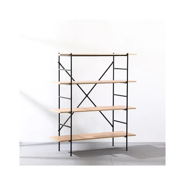 Luxury Modern Design Living Room Furniture Mdf Oak Veneer Wooden Bookshelf