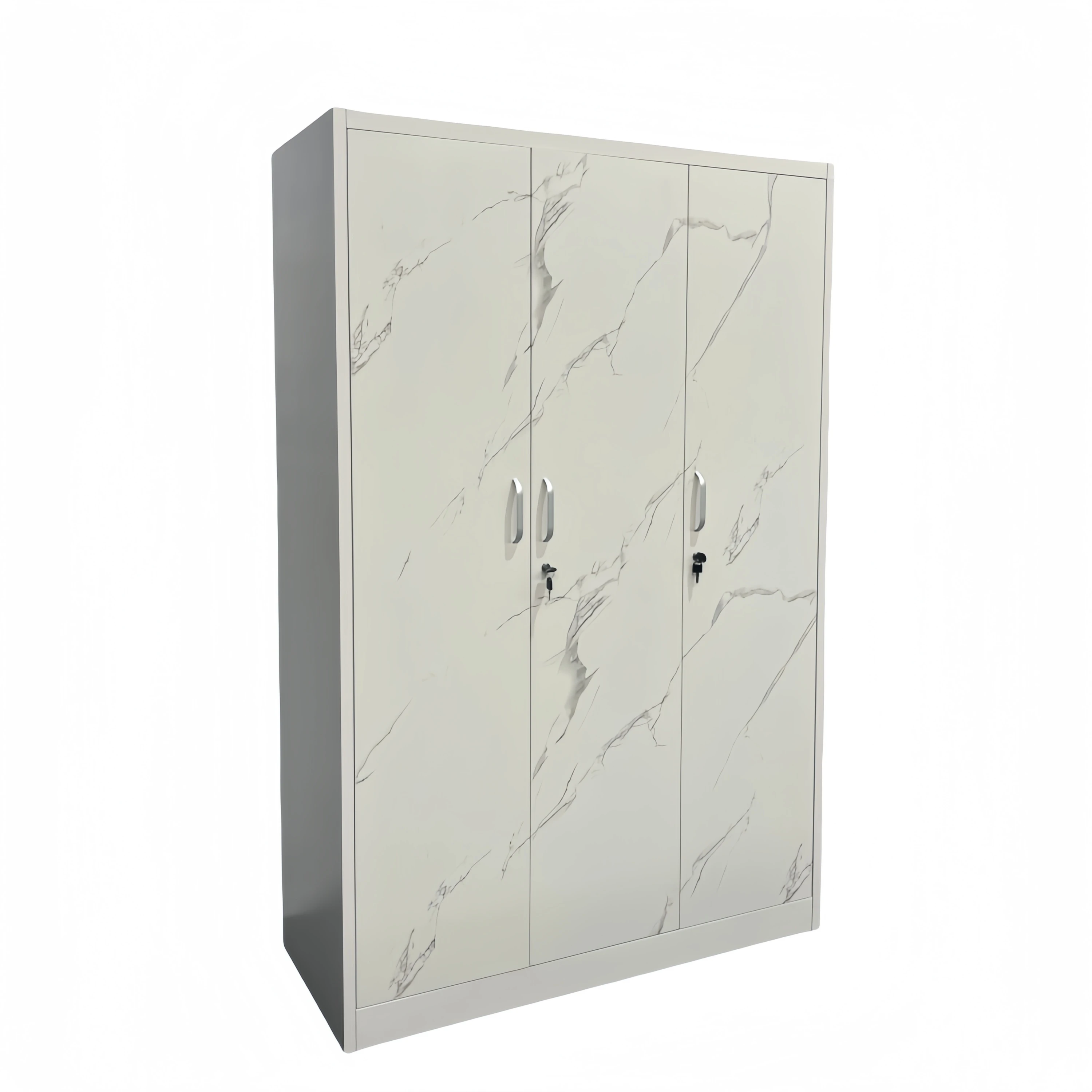 Printing steel Kd Structure New Customized Bedroom cupboard Design White Steel Iron wardrobe With Cheap Price for bedroom