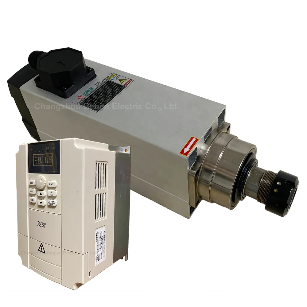CS Air-Cooled Spindle 7.5KW ER32 CNC Spindle Motor 220v 380v Without Mounting Flange 300Hz 18000rpm For CNC Router Engraving