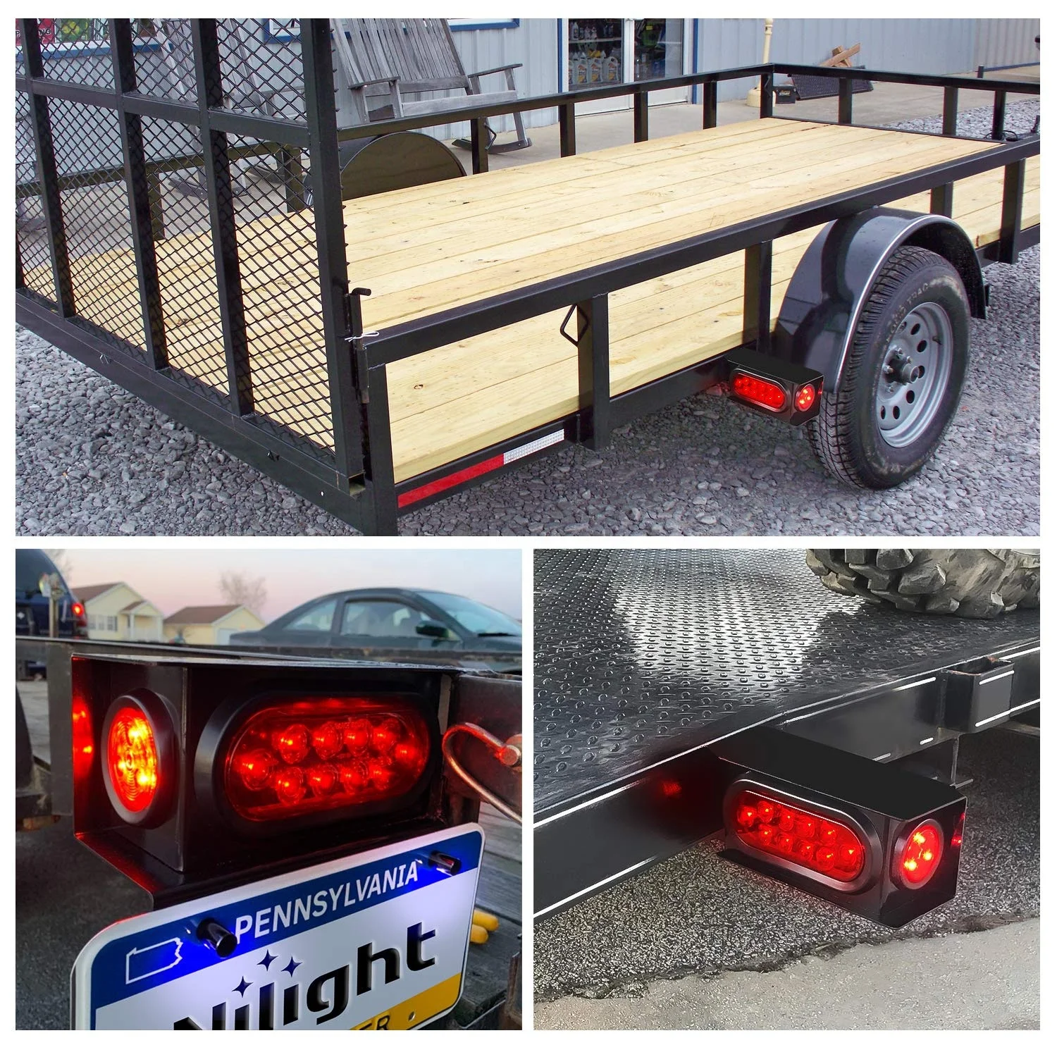 led trailer light 12v 24v rear tail marker side flashing solar strobe signal trailer led light