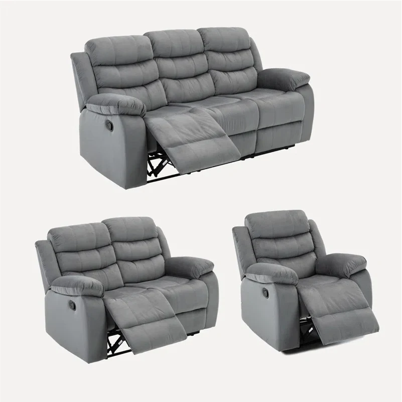 Sans Modern Sofas Reclinables Air Leather Manual 3 2 1 Recliner Sofa Set For Living Room