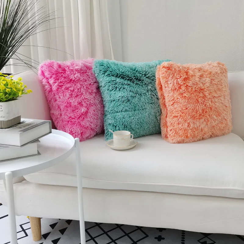 Wholesale Warm Soft Plush Faux Fur Throw Decorative Pillowcase Cover For Winter