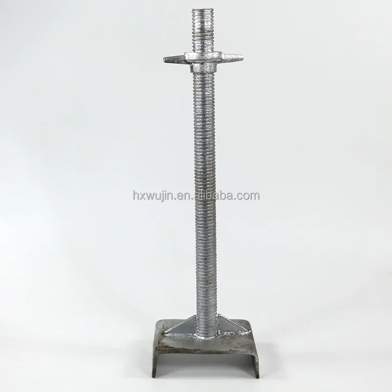 Scaffolding Adjustable Steel Screw Base Jack Silver Adjustable Ring Base Adjustable Jack Base