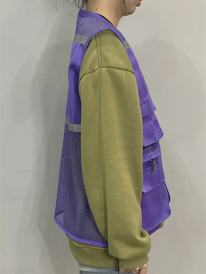 Reflective Vest Riding Vest Reflective Clothing Work Wear High Visibility Jacket work vest with pockets