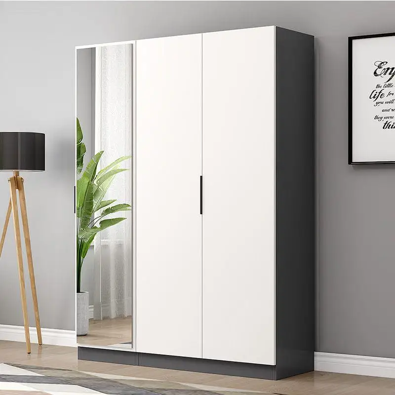 grey wood white bedroom mirror wardrobes clothes cabinet cupboard  Furniture New Design Wooden Glass Door Swing