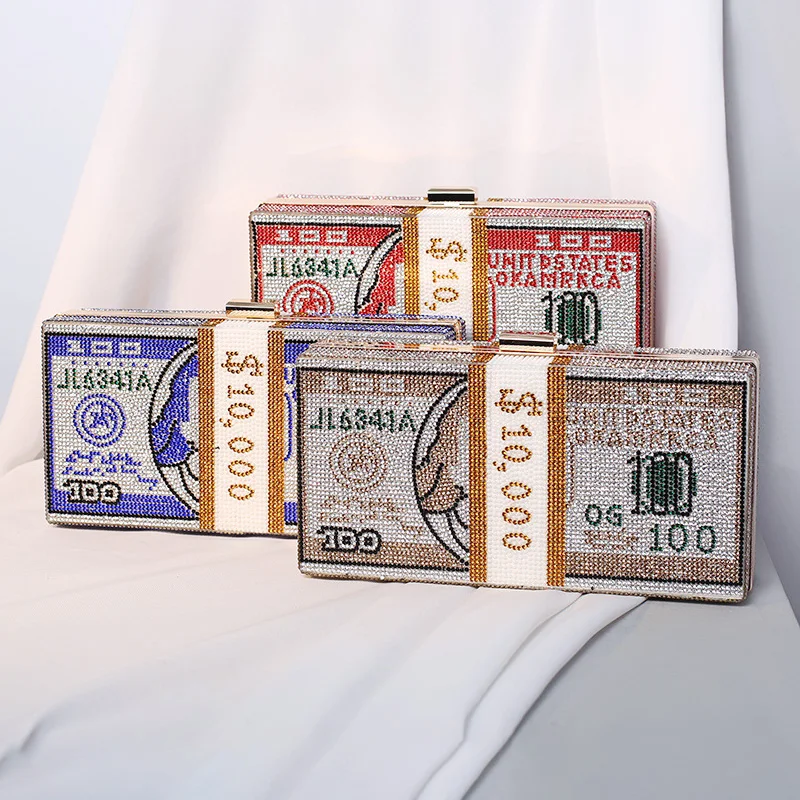 Fashion Design New $100 Rhinestone Clutch Bag with Dress Diamond Sparkle Statement Dinner Bag