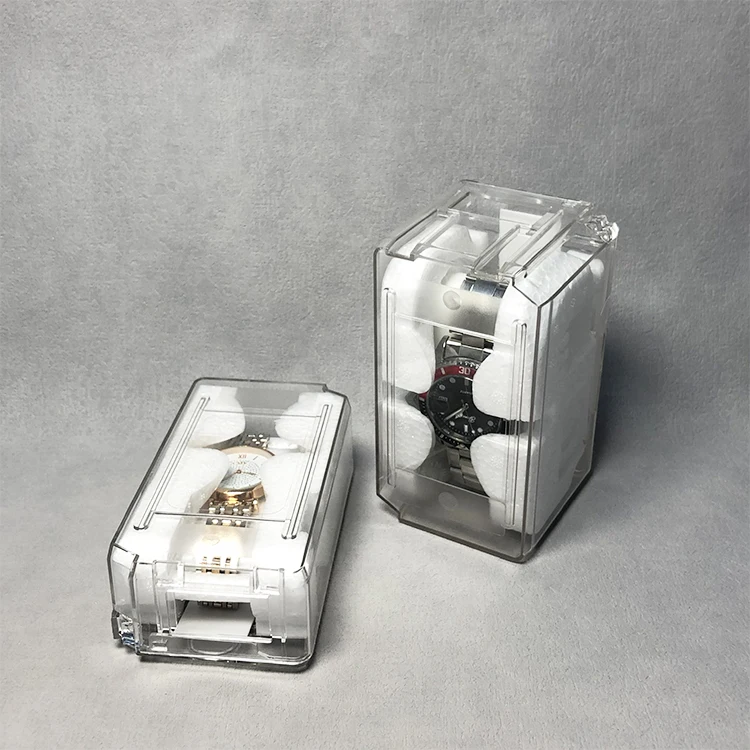 Plastic Watch Coffins with Foams Big and Small Sizes can be made with Custom Logo Sticker on the Case